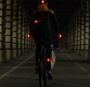 éclairage vélo vu de derrière